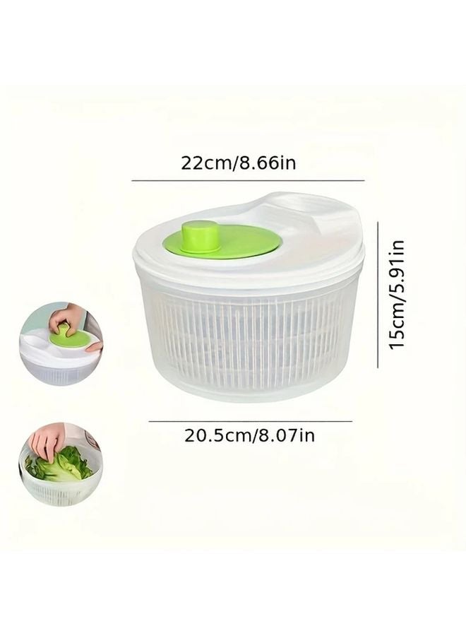 White 5L 3 In 1 Heavy Duty Salad Spinner Vegetable Washer With Locking Lid - Image 4